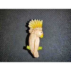Vintage Ralph Massey Cockatoo Hand Painted Brooch Signed